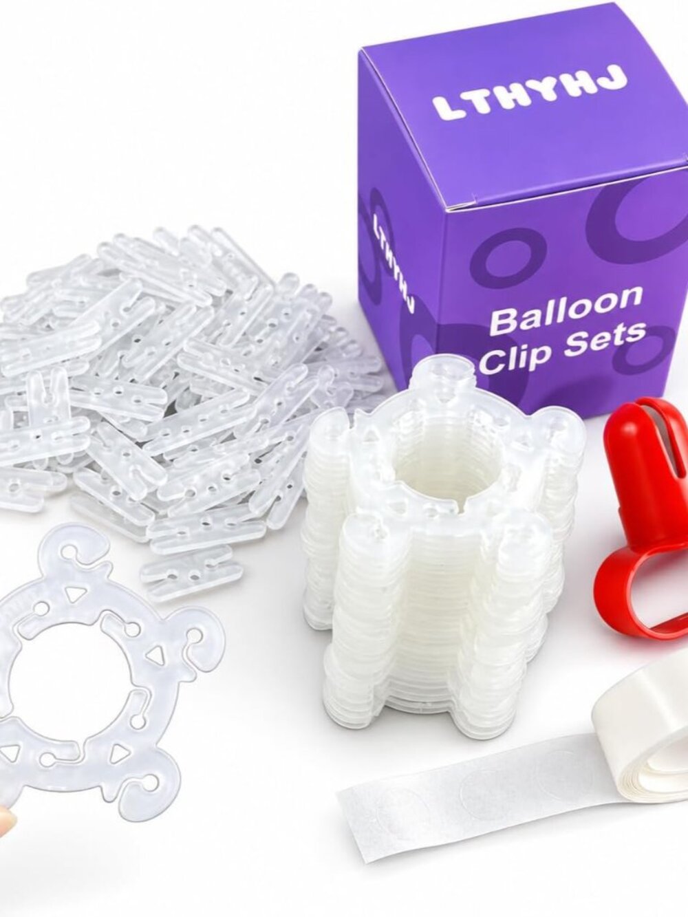 80 Balloon Clips and 100 Dots Glue Points and a Tie, Connector, for wedding, par